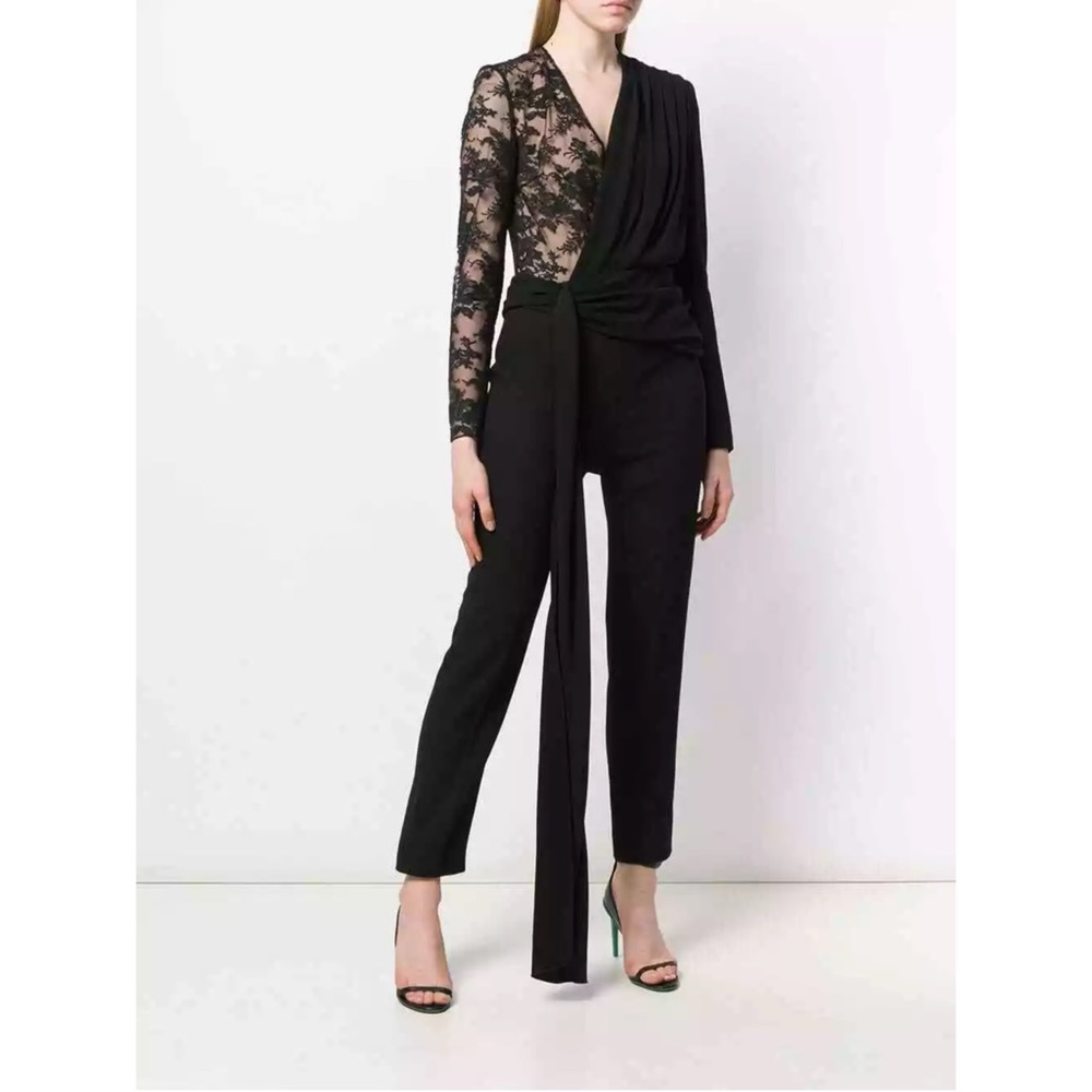 🖤 GIVENCHY Romantic Lace Draped Jumpsuit 44/12 - Picture 9 of 12